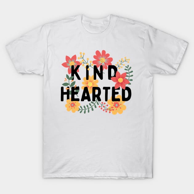 Kind Hearted (black) floral T-Shirt by EmilyBickell